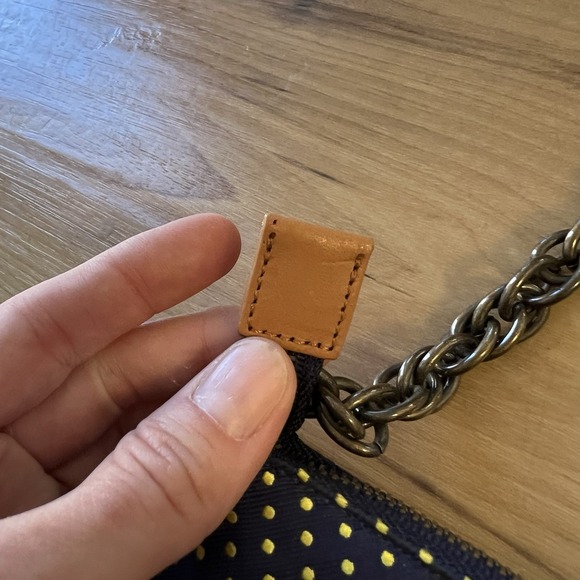 J Crew Silk Purse With Chain Strap Blue Polka Dots NWOT Going Out Date Night - Picture 4 of 12